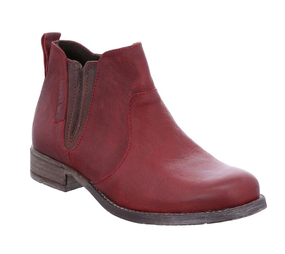 Josef Seibel Sienna 45 Boots 9.5 US 40 EU NWT Red Leather Ankle Booties Comfort